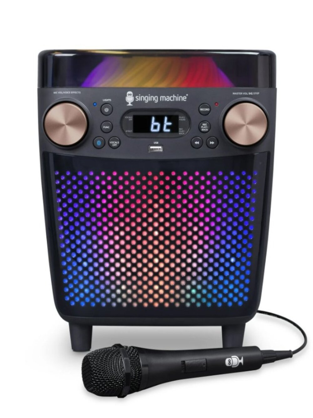 New Karaoke Singing Machine Portable Bluetooth Speaker Microphone Light Show Par - Picture 12 of 16